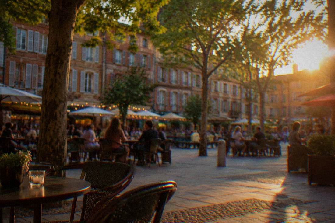 Bar terraces on a busy evening